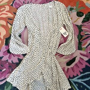 Billabong white polka dot dress